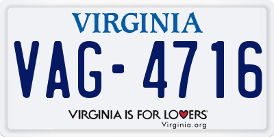 VA license plate VAG4716