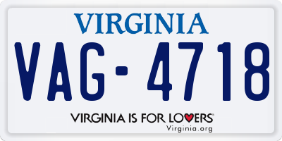 VA license plate VAG4718