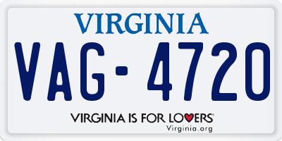 VA license plate VAG4720