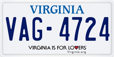 VA license plate VAG4724