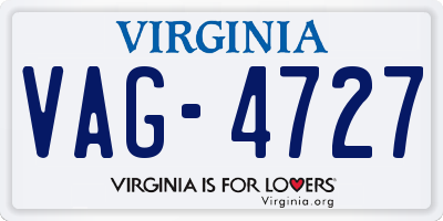 VA license plate VAG4727