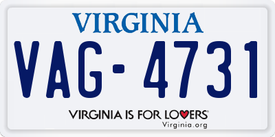 VA license plate VAG4731