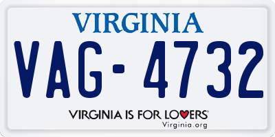 VA license plate VAG4732