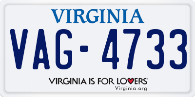 VA license plate VAG4733