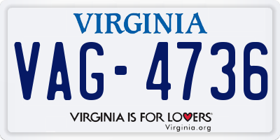 VA license plate VAG4736