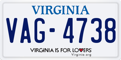 VA license plate VAG4738