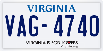 VA license plate VAG4740