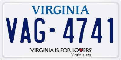VA license plate VAG4741