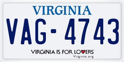 VA license plate VAG4743