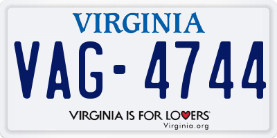VA license plate VAG4744