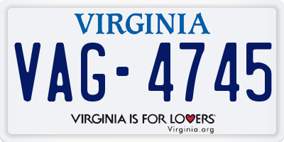 VA license plate VAG4745