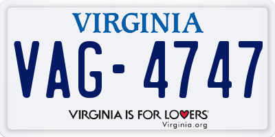 VA license plate VAG4747