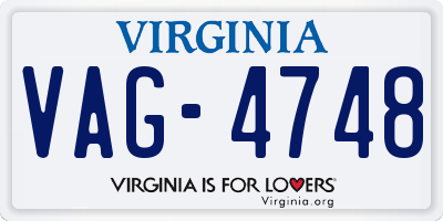 VA license plate VAG4748