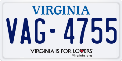 VA license plate VAG4755