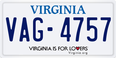 VA license plate VAG4757
