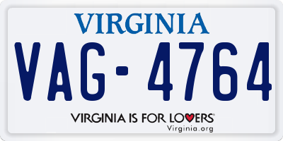 VA license plate VAG4764