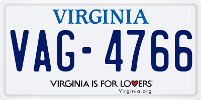 VA license plate VAG4766