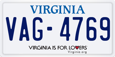 VA license plate VAG4769