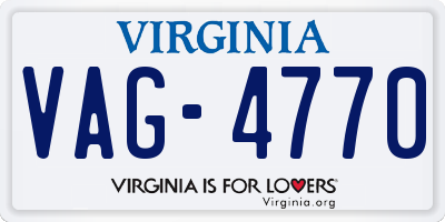VA license plate VAG4770