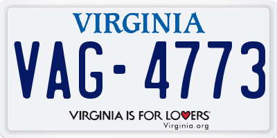 VA license plate VAG4773