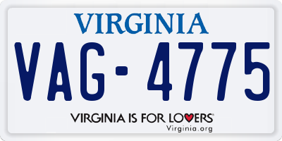 VA license plate VAG4775