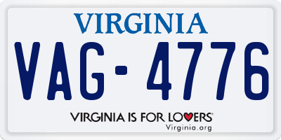 VA license plate VAG4776