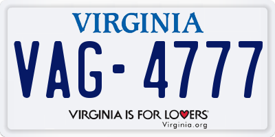 VA license plate VAG4777