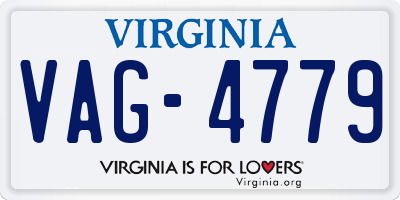 VA license plate VAG4779