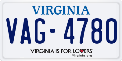 VA license plate VAG4780