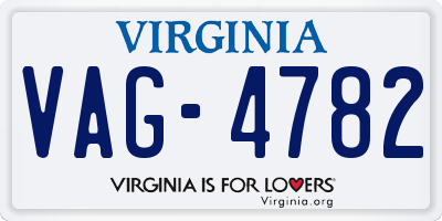 VA license plate VAG4782