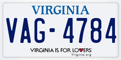 VA license plate VAG4784