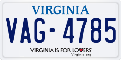 VA license plate VAG4785