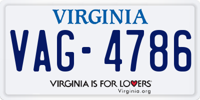 VA license plate VAG4786