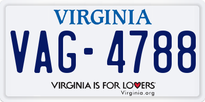 VA license plate VAG4788