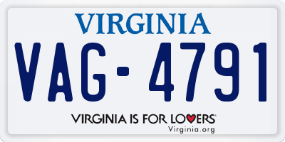 VA license plate VAG4791