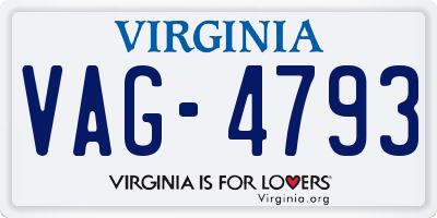 VA license plate VAG4793