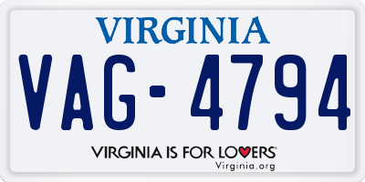VA license plate VAG4794