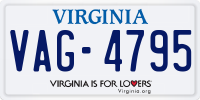 VA license plate VAG4795