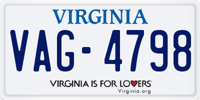 VA license plate VAG4798