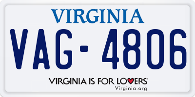 VA license plate VAG4806