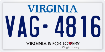 VA license plate VAG4816
