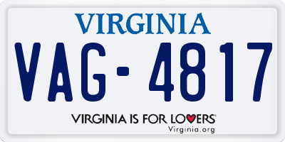 VA license plate VAG4817