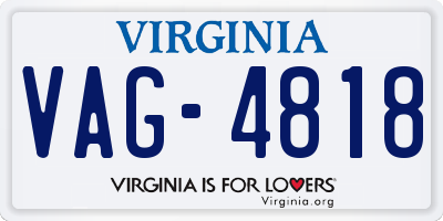 VA license plate VAG4818