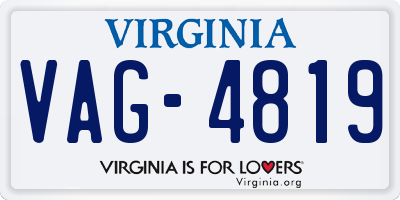 VA license plate VAG4819