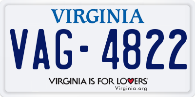 VA license plate VAG4822