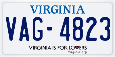 VA license plate VAG4823