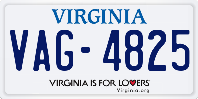 VA license plate VAG4825