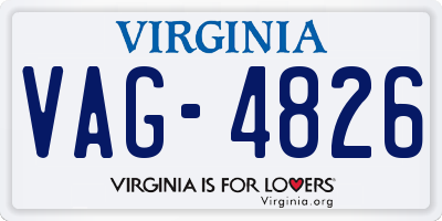 VA license plate VAG4826