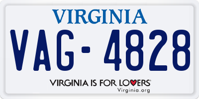 VA license plate VAG4828