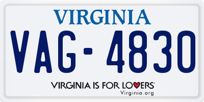 VA license plate VAG4830